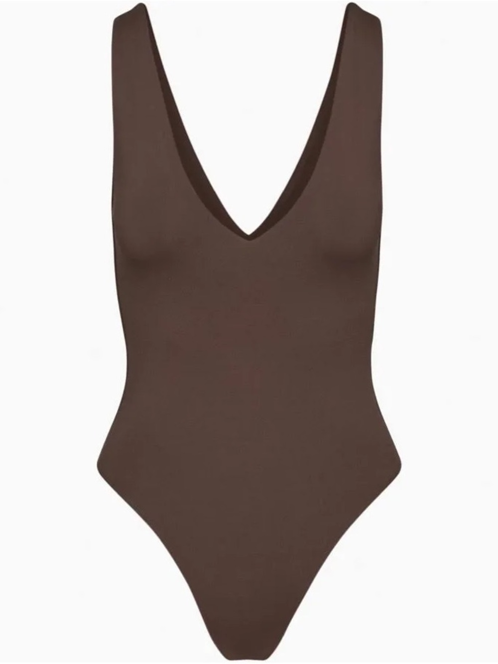 ARITZIA BABTON Deep V contour Brown Bodysuit